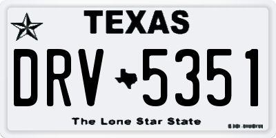 TX license plate DRV5351