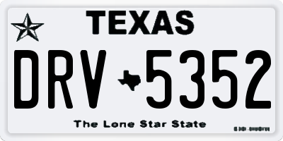 TX license plate DRV5352