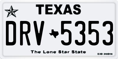 TX license plate DRV5353