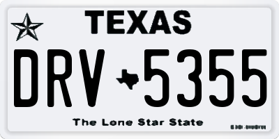 TX license plate DRV5355