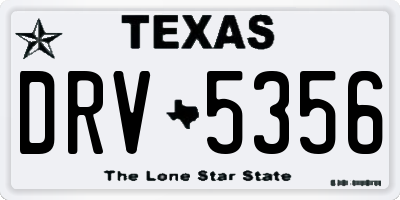 TX license plate DRV5356