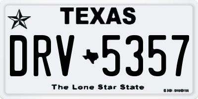 TX license plate DRV5357