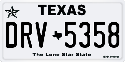 TX license plate DRV5358