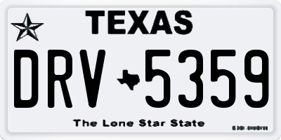 TX license plate DRV5359