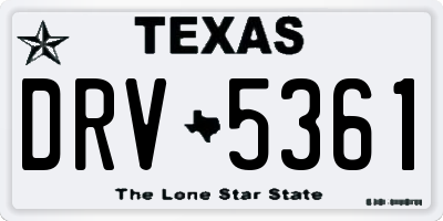 TX license plate DRV5361