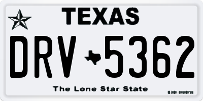 TX license plate DRV5362