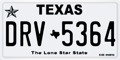 TX license plate DRV5364