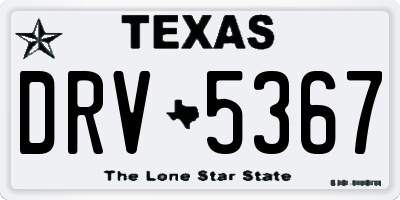 TX license plate DRV5367