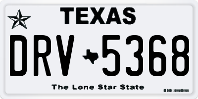 TX license plate DRV5368