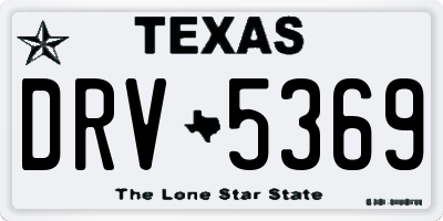 TX license plate DRV5369