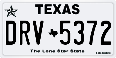 TX license plate DRV5372