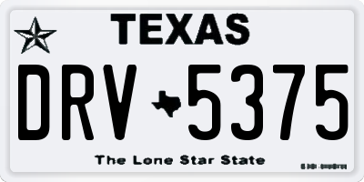 TX license plate DRV5375