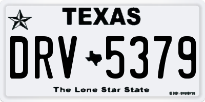 TX license plate DRV5379