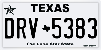 TX license plate DRV5383