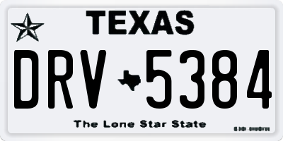 TX license plate DRV5384