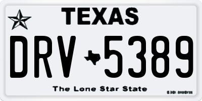 TX license plate DRV5389