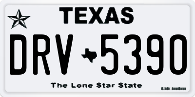 TX license plate DRV5390