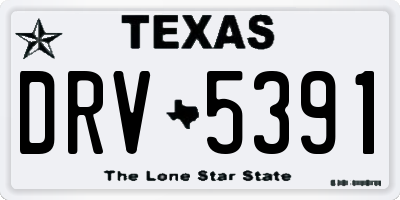 TX license plate DRV5391