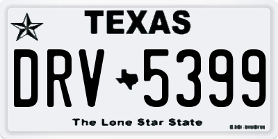 TX license plate DRV5399