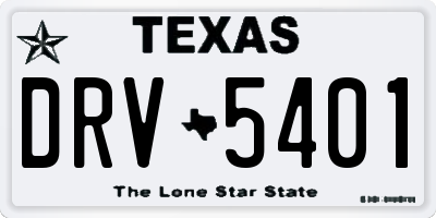 TX license plate DRV5401