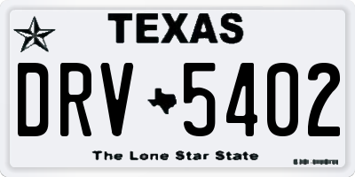 TX license plate DRV5402