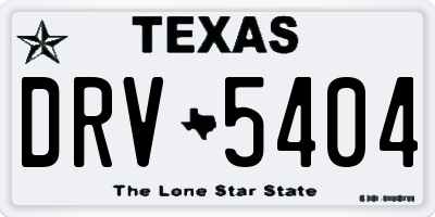 TX license plate DRV5404