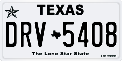 TX license plate DRV5408