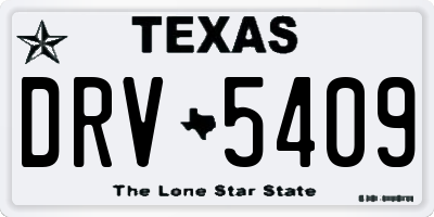 TX license plate DRV5409