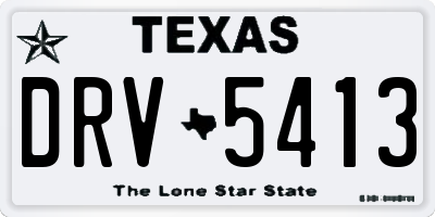 TX license plate DRV5413