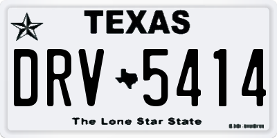 TX license plate DRV5414