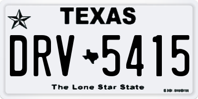 TX license plate DRV5415