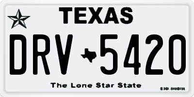 TX license plate DRV5420