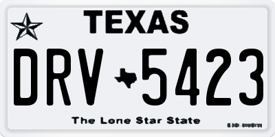 TX license plate DRV5423