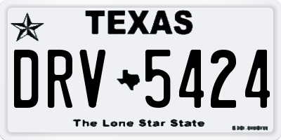 TX license plate DRV5424