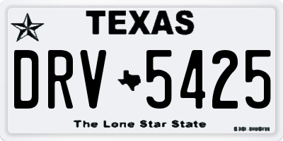 TX license plate DRV5425