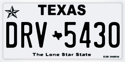 TX license plate DRV5430