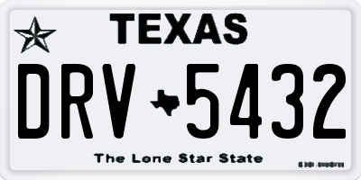TX license plate DRV5432