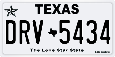 TX license plate DRV5434