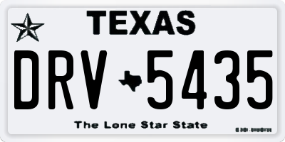 TX license plate DRV5435