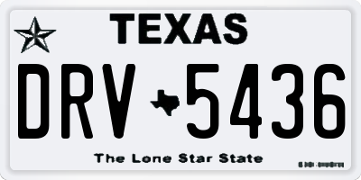 TX license plate DRV5436