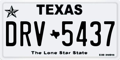 TX license plate DRV5437