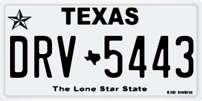 TX license plate DRV5443