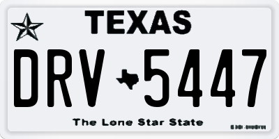 TX license plate DRV5447