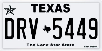 TX license plate DRV5449