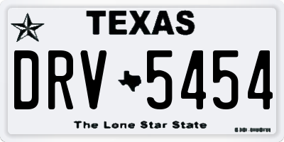 TX license plate DRV5454