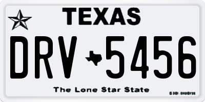 TX license plate DRV5456