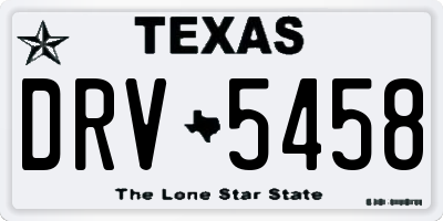 TX license plate DRV5458