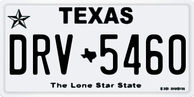 TX license plate DRV5460