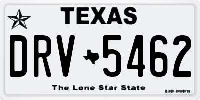 TX license plate DRV5462