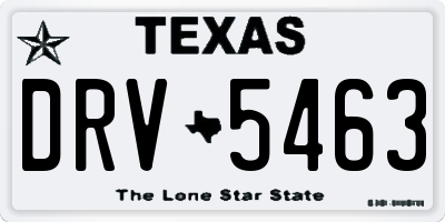 TX license plate DRV5463